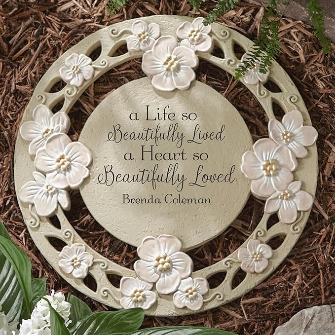 Let's Make Memories Personalized A Beautiful Life Sympathy Garden Stone - Garden Memorial