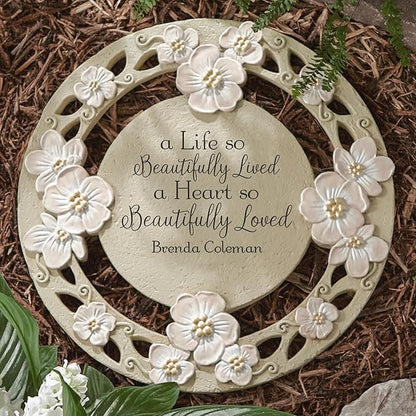Let's Make Memories Personalized A Beautiful Life Sympathy Garden Stone - Garden Memorial