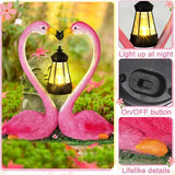 Reallnaive Outdoor Solar Lawn Flamingo Lights for Mom Waterproof Garden Kissing Flamingo Heart Decoration with LED Decoration for Summer Party Favors Gifts Yard Patio Lawn Courtyard Centerpiece Decor