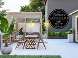 Metal Welcome to Our Backyard Sign,Personalized Patio Signs and Decor Outdoor, Metal Backyard BBQ Man Cave Sign