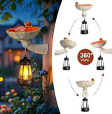 Etlemonde Solar Mushroom Garden Statue, Cute Hand-Painted Resin Decoration with Snail & Lantern, Waterproof Outdoor Ornament, Perfect Fairy Garden Decor & Unique Gift(Red)