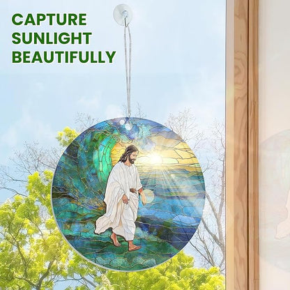 AXIARA Christian Gifts for Women Faith - Double Layered Window Suncatcher Hanging Decorations 12 in - Catholic Religious Gifts for Women, Christian Home Decor