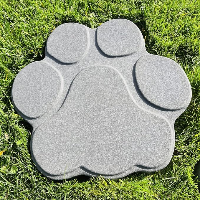 AUTUMN Paw Print Stepping Stone Mold - Dog & Cat Paw Print, Concrete & Cement, Non-Slip Textured, 13 in