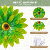 Photect 6 Pcs Metal Flowers Wall Decor Hanging Outdoor Metal Daisy Wall Art Decorations Multiple Layer 3D Daisy Flowers for Garden Farmhouse, 8 Inch(Classic Color)