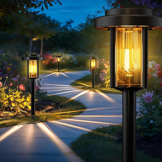 Solar Pathway Lights, 12 Pack Solar Light Outdoor IP65 Waterproof, Garden Lights Solar Powered, Outside Decor Landscape Lighting for Yard, Path, Driveway, Walkway (Warm White)