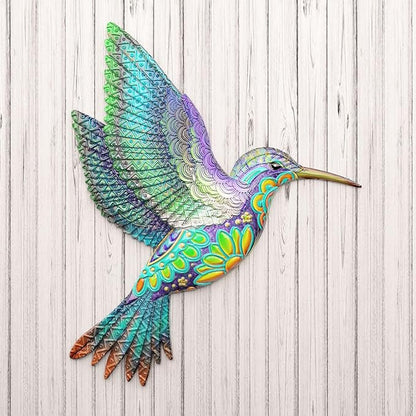 UXZCVIO Metal Cover 4 Hummingbird Garden Art Decoration, Home Garden Courtyard Outdoor Wall Decoration Sculpture