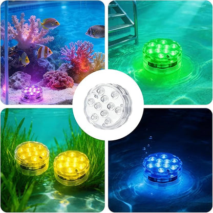 Submersible Led Battery Operated Spot Lights with Remote, Multi Color Changing Waterproof Light, 16 Colors 4 Modes Battery, for Pool, Pond, Party