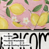 AVOIN colorlife Summer Lemon House Flag 28x40 Inch Double Sided Outside, Pink Welcome Seasonal Yard Outdoor Flag