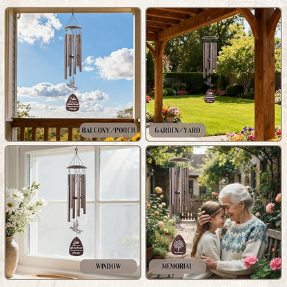 Nana Gifts Wind Chimes - Metal Hummingbird Windchimes with Card Indoor Outdoor Hanging Decor Best Grandma Gift from Grandkids for Appreciation Grandparents Day Christmas New Year Birthday