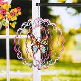 Bnesi Butterfly Wind Spinner Novel Butterfly Gifts for Women Metal Hanging Wind Spinner Butterfly Decor Metal Bird Wind Chimes Butterfly House Yard Art Garden Decor (Butterfly-B)