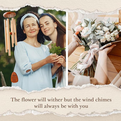 Leebbsin Mother's Day Best Gifts for Aunt, Wind Chimes for Aunt, Birthday Gift for Auntie from Niece Nephew, Love Reminder Gifts for Mothers Day, Christmas, Thanksgiving, Best Aunt Ever-Large 36''