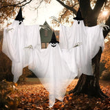 EASY JOY 3PCS Halloween Decorations Outdoor Hanging Ghost Decor with Lights Spooky Halloween Ornaments Ghosts Decorations for Front Porch Yard Tree