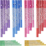 EXCEART Wind Chime Tubes Metal DIY Wind Chime Supplies 24Pcs Pre-Drilled Metal Tubes for Outdoor Garden Decor Craft Making 4.72X0.39In