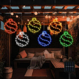 Jinei 6 Pack 16 Inch Large Christmas Window Lights Christmas LED Ball Lights Xmas Ball Window Lighted for Holiday Indoor Outdoor Wall Door Decorations, 6 Decorative Colors