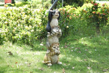 HI-LINE Stacked Cats Outdoor Garden Statue - 22.25"