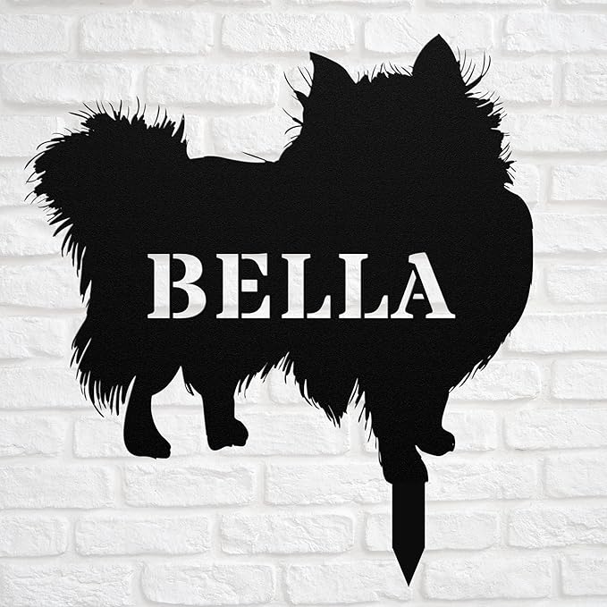 Personalized Pomeranian Garden Statue Stake,Custom Pomeranian Outdoor Yard Art Decor,Memorial Remembrance Sculpture for Yard Garden Porch Lawn Grassland Park Farm Flowerpot Decor.