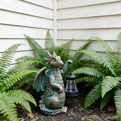 JOYBEE Dragon Solar Outdoor Garden Statue - Dragon Outdoor Figurie Lights - Yard Decorative Outdoor Statue Suitable for Patio, Balcony, Patio Decoration - Specially Customized Gift for Mom