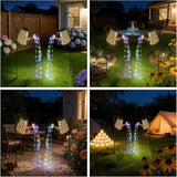 2 Pcs Solar Watering Can Lights, Hanging Solar Waterfall Lights Waterproof Outdoor Garden Decor Yard Art for Porch Landscape Patio, Gardening Gifts for Mom Grandma Women