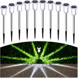 15 Pack Solar Pathway Lights Solar Lights Outdoor, Led Waterproof Yard Walkway Lighting Stainless Steel Garden Stake for Outside, Path, Landscape, Driveway, Backyard (Cold White)