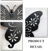 VividLadybug Set of 3 butterfly wall decor, Art Wall Decor, the ideal for interior and exterior decor, Yard Art, black Concise Decoration Hanging