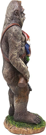 Funny Guy Mugs Bigfoot Garden Statue - Bigfoot and A Gnome - Indoor/Outdoor Garden Gnome Sculpture for Patio, Yard or Lawn
