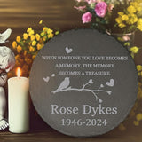 Memorial Garden Stone - Personalized Bereavement Gifts for Loss of Loved One - Round