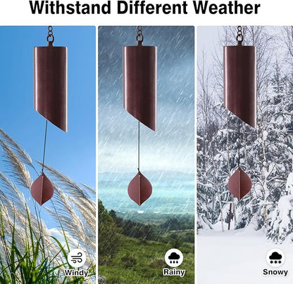 Wind Chimes for Outside Deep Tone, Deep Resonance Serenity Bell Wind Chimes,Metal Windbell, Weather Resistant Modern Wind Chimes for Patio Garden Porch Bronze