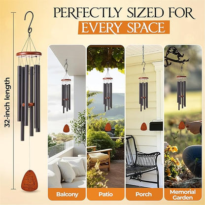 32 Inch Memorial Wind Chimes Outdoor, Wind Chimes for Loss of Loved One, Memorial Gifts for Loss of Mom, Sympathy Gifts for Mother, Father, Brother, Sister