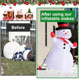 Plastic Inflatable Stakes Set for Halloween Christmas Holiday Inflatables Garden Decorations, Include 12PCS Inflatable Tent Stakes, 12Pcs of Hooks, and 65.5 FT Rope