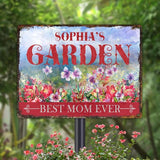 Custom Garden Signs Personalized Metal Tin Sign for Women, Retro Hummingbird Metal Sign for Outdoor, Patio, Yard Home Decor Gift for Mothers Day, Grandmas, and Gardening Lovers (For MOM 01)
