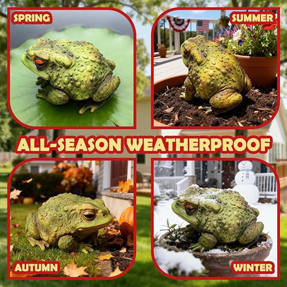 Sunthus Frog Toad Sculptures Garden Statues Yard Art Resin Decorations Outdoor Garden Decor