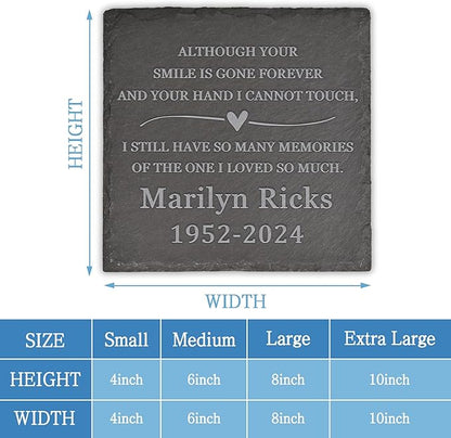 Memorial Garden Stone, Memorial Stone, Personalized Memorial Gifts, Sympathy Gifts for Loss of Loved One, Bereavement Gifts for Loss of Father Mother - Still Have so Many Memories - Square