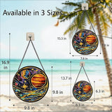 Stained Glass Sun Catcher,Planet Glass Window Hanging Garden Decor,Sun Catchers Indoor Window,Whimsical Decoration for Home Backyard Patio Lawn Porch with 7.9 INCH