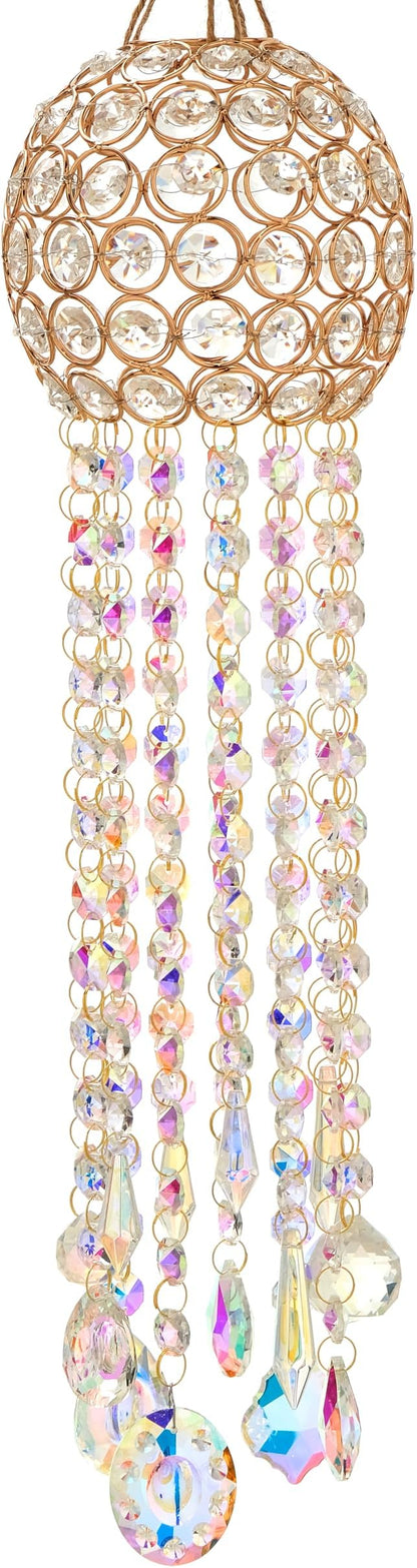 Crystal Wind Chime Light Catcher Suitable for Window Hanging Suitable for Home Indoor and Outdoor Garden Decoration Light Catcher (Medium)