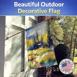 Caroline's Treasures Montana Bitterroot in Watercolor House Flag Large Porch Sleeve Pole Decorative Outside Yard Banner Artwork Wall Hanging, Polyester, House Size, Multicolor