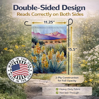 Caroline's Treasures New Mexico Yucca Flower in Watercolor Garden Flag Mailbox Flag Decorative Yard Flag Banner Outside Patio Artwork Yard Flower Beds, Garden Size, Multicolor