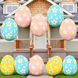 Leyndo 12 Pack 18 Inch Easters Inflatable Eggs Easter Large Blow up Inflatable Jumbo Plastic Eggs Outdoor Decor Colorful Ornaments for Yard Garden Lawn Spring Party Supplies