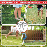 4 Pcs Garden Hose Guide Spike 14 Inch Heavy Duty Metal Hose Support Spike Iron Decorative Garden Stakes Protector to Keeps Flower Beds Plant Yard Lawn