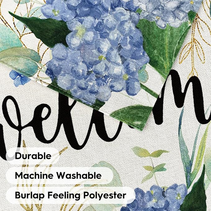 AVOIN colorlife Spring Hydrangea Flowers Garden Flag 12 x 18 Inch Double Sided, Seasonal Welcome Yard Outdoor Flag