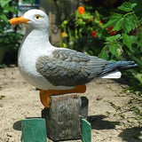 Teaeeno Real Seagull Resin Figurine Decor Statue,Sea Bird Figurine,Animal Seagull Ornaments Decoration,Bird Craft Art Decor,Coastal Beach Outdoor Table Decor for Garden,Terrace,Lawn,Yard