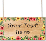 EDSG Personalized Signs Wooden Welcome Sign Custom Door Sign Personalized Plaque Yard Signs Garden Signs for Outside Hanging Wall Sign Home Decor(Design 3)