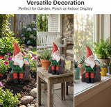 Topadorn Garden Gnome Statues with Bird Resin Sculpture Gnome Sitting on the Stump Outdoor Statues for Outdoor Garden Decor