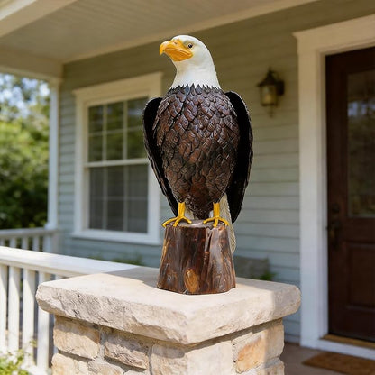 chisheen Bald Eagle Outdoor Metal Yard Art Statue and Sculpture for Garden Lawn Patio Living Room Decoration