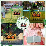 Glooglitter Ladybug Swing Solar Light Metal Summer Ladybug Hanging Animal Lady Bugs Live Garden Decorative Gift with Welcome Sign Waterproof Solar Outdoor Lights for Patio Balcony Pathway Lawn Yard