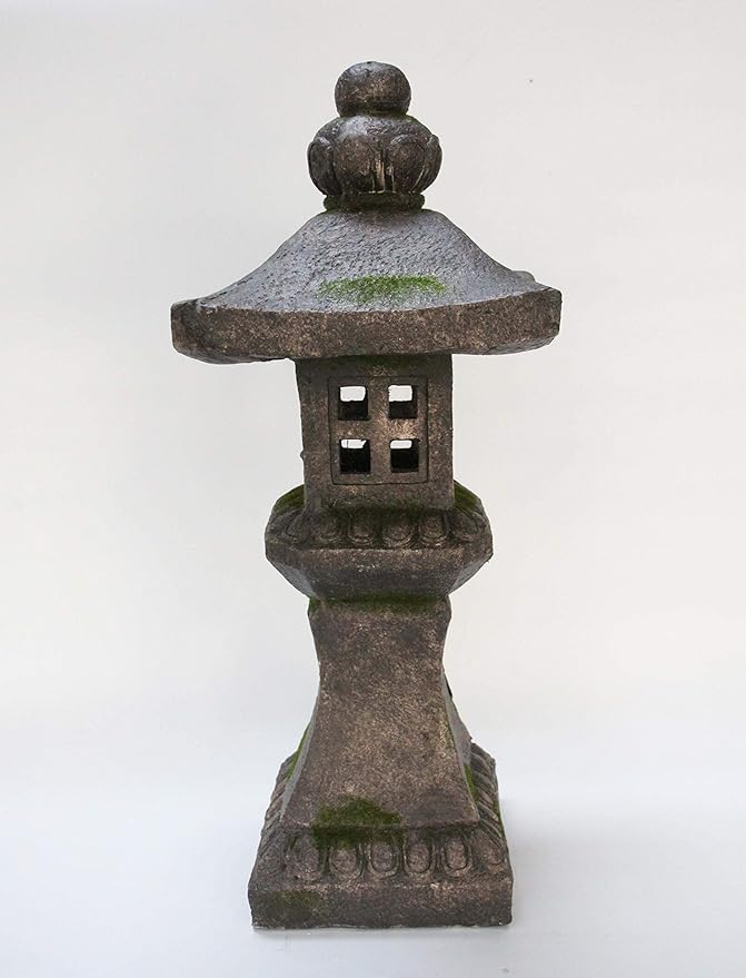 Hi-Line Gift 27IN Grey Stone Pagoda Lantern