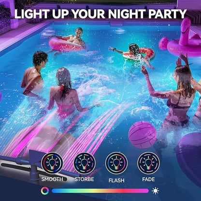Pool Fountain with Lights for Above and Inground Pools, Dual-Layer Spray Solar Power Pool Waterfall Sprinkler Chiller Aerator, Water Fountain Swimming Pool Accessories (Light Gray)