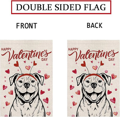 Seasonal Garden Flags Sets - Pitbull Decortions Dog Flags Double Sided Flags Set of 11 Holiday Farmhouse Indoor Outdoor Yard Lawn Christmas Gifts Decor 12.5x18 Inch