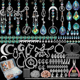 DIY Suncatchers, 450 pcs Sun Catchers Making Supplies Kit Art and Crafts for Adults Prism Hanging Decorative Suncatcher with Crystals Rainbow Maker for Indoor Windows Office Home Decor (Cat)