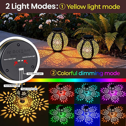 Solar Light Replacement Top 2 Pack, 8 Colors Replacement Solar Light Parts for Lantern(Top Size 3.07 inch, Bottom Size 2.9 inch)