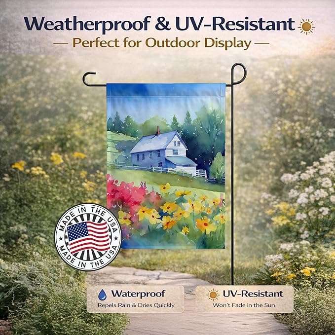 Caroline's Treasures Massachusetts Mayflowers in Watercolor Garden Flag Mailbox Flag Decorative Yard Flag Banner Outside Patio Artwork Yard Flower Beds, Garden Size, Multicolor